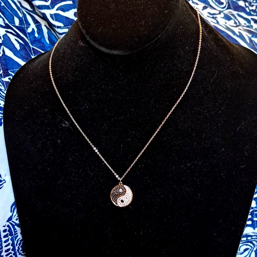 Swarovski  Ying and yang pendant  necklace   .